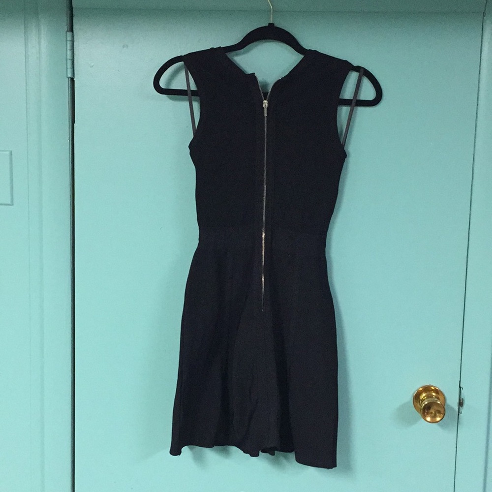 BEBE BLACK BANDAGE ILLUSION NECKLINE DRESS - Picture 4 of 8